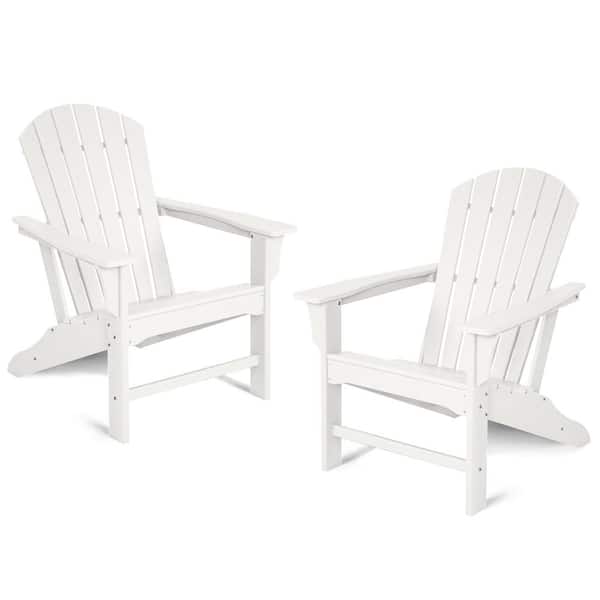 JUSKYS All Weather White Plastic Adirondack Chair (2-Pack)