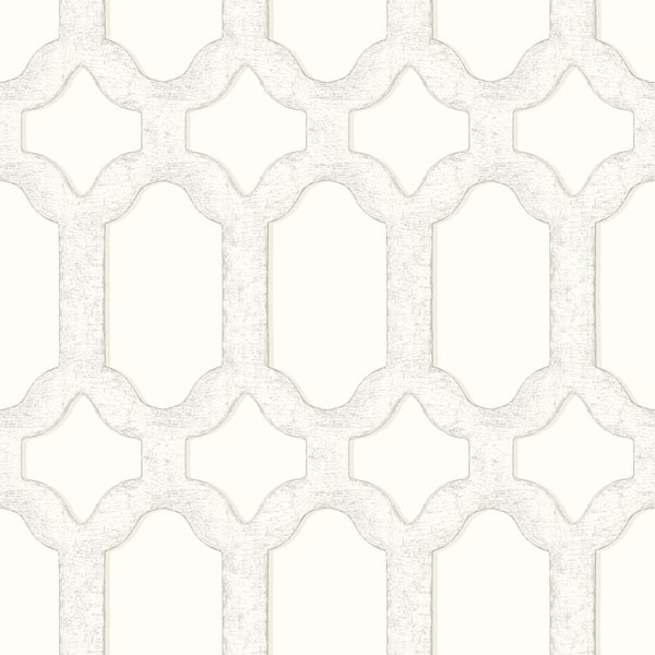 Chesapeake Chervil White Pre-Pasted Non-Woven Wallpaper