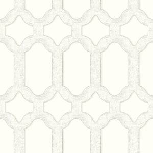 Chervil White Pre-Pasted Non-Woven Wallpaper Sample