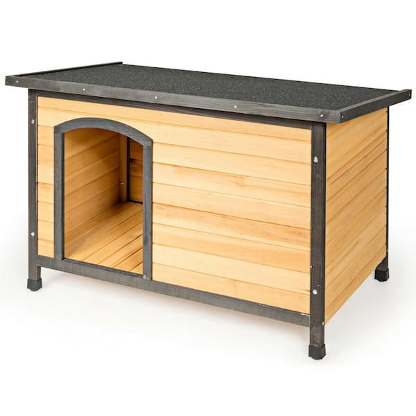 FORCLOVER Wood Extreme Weather Resistant Pet Log Cabin Dog House-Medium Size