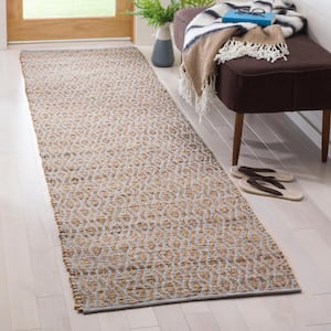 Cape Cod Silver/Natural 2 ft. x 8 ft. Interlace Geometric Runner Rug