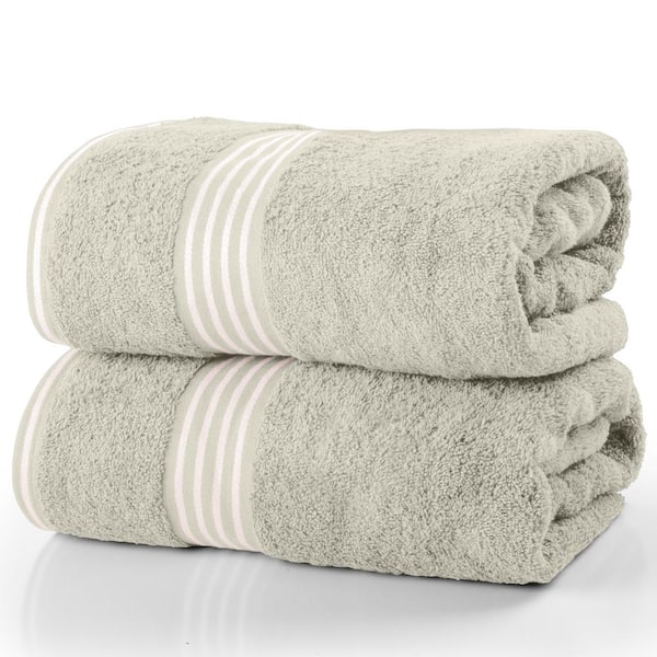 Bath Towels-2PC 500GSM 100% Cotton Towel Set- 35 x 70 in. Extra Large Quick Drying Bath Towel, Seafoam