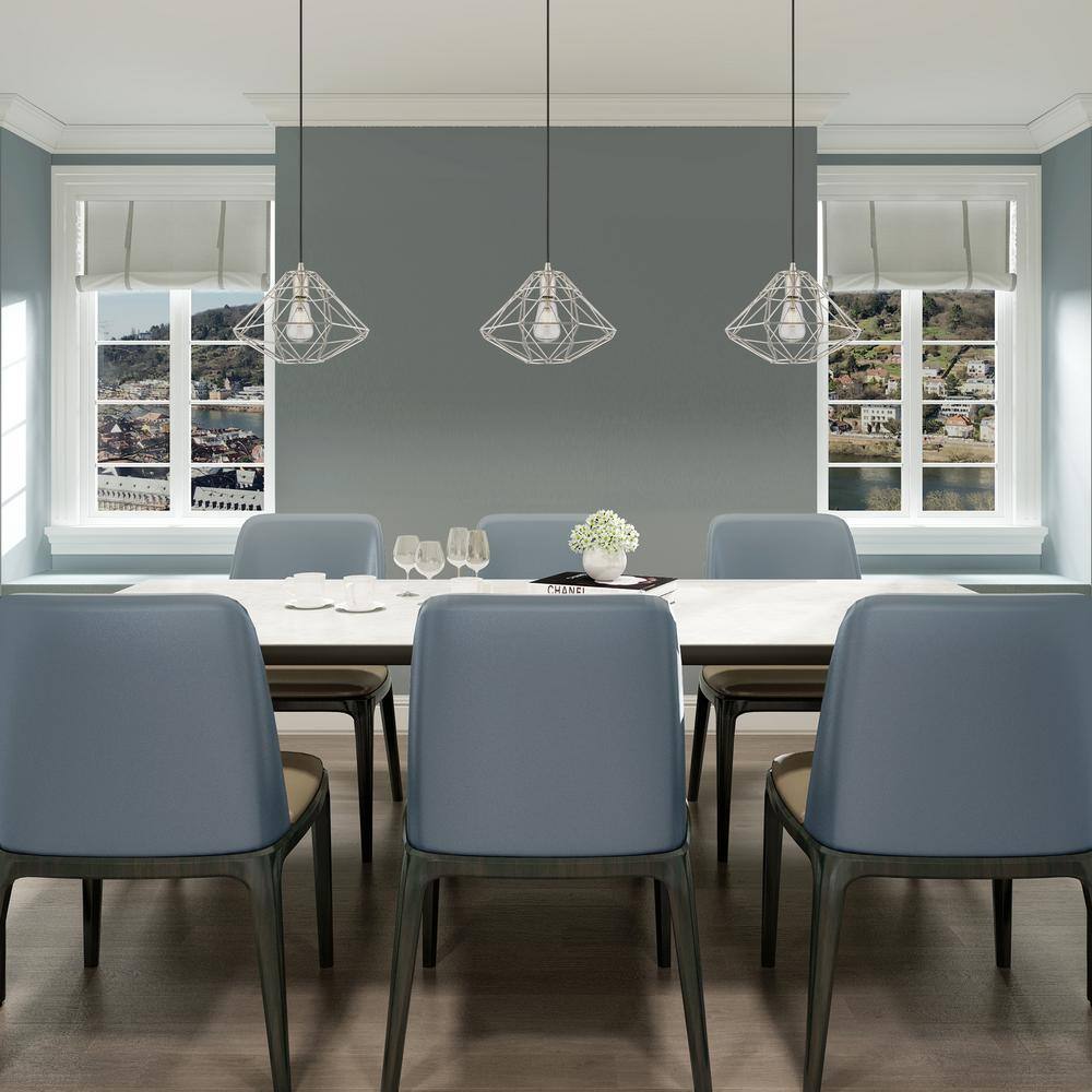 Brushed Nickel Geometric 1-Light Mini Pendant for Indoor/Outdoor