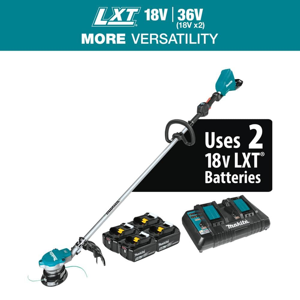 LXT 18V X2 (36V) Lithium-Ion Brushless Cordless String Trimmer Kit with Four 5.0 Ah Batteries -  Makita, XRU15PT1