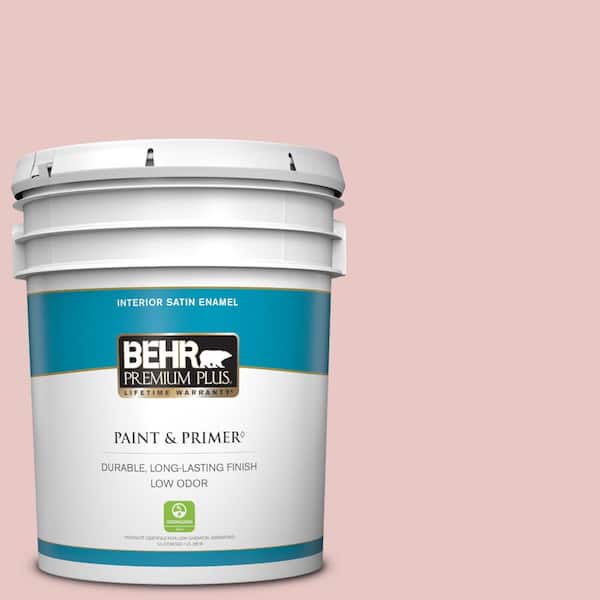 BEHR PREMIUM PLUS 5 gal. #S150-1 Cherubic Satin Enamel Low Odor Interior Paint & Primer