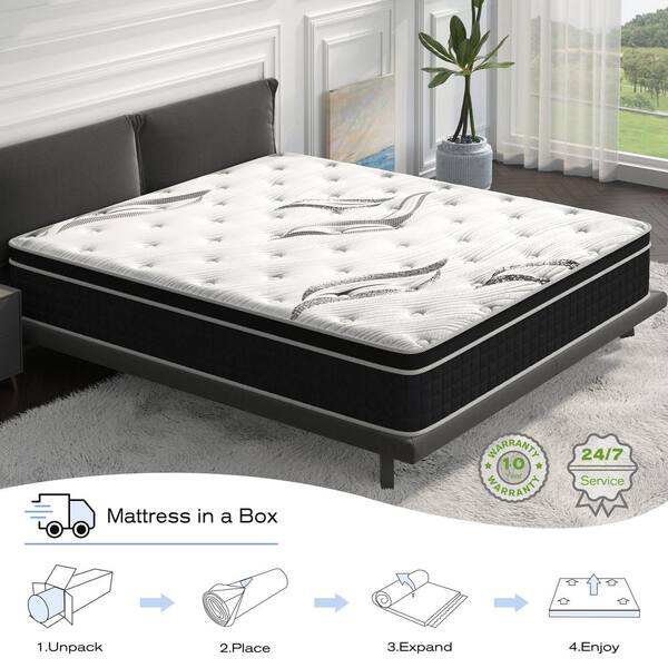 AYM✨ Crystli Queen Medium Gel Memory Foam 12 in. Hybrid Mattress