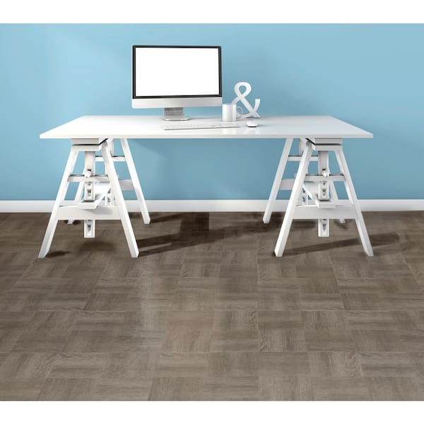 Nexus Charcoal Grey 12 in. x 12 in. Peel and Stick Parquet Vinyl Tile (20 sq. ft. / case)