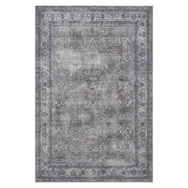 Amer Rugs Alaska Green/Gray 8 ft. x 10 ft. Medallion Area Rug