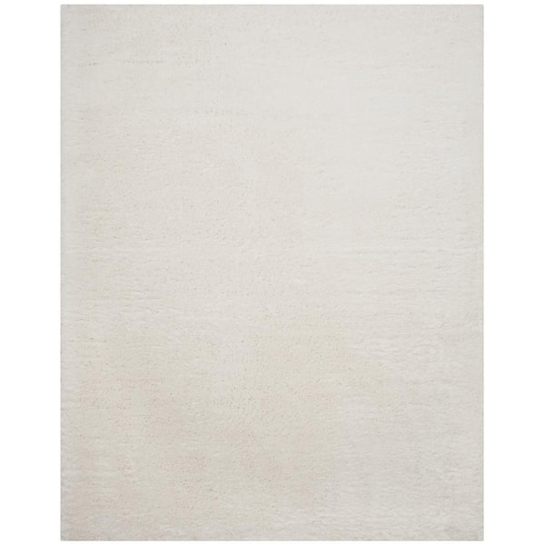 SAFAVIEH Indie Shag White 8 ft. x 10 ft. Solid Area Rug