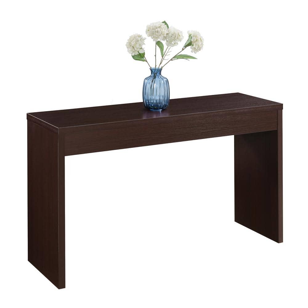 Espresso Wood and Metal Hall Console Table