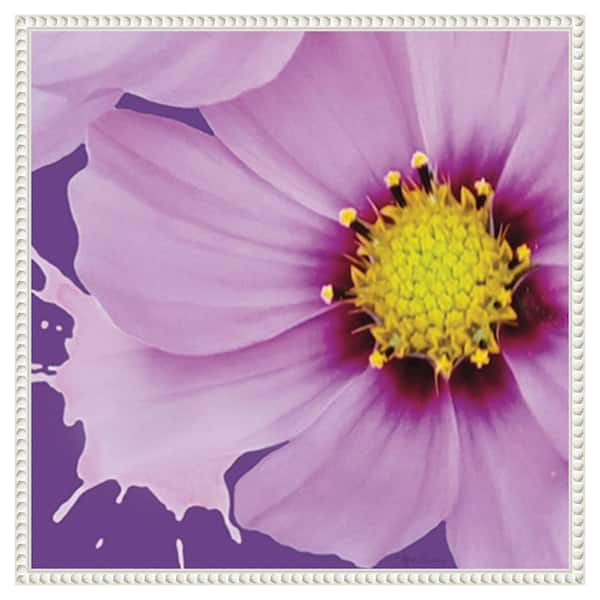Amanti Art Flower Pop III by Marie Elaine Cusson 22 in. W x 22 in. H. Canvas Wall Art Print Framed in White