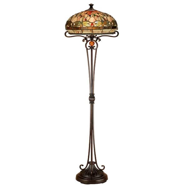 Dale Tiffany Briar Dragonfly 62.5 in. Antique Bronze Floor Lamp