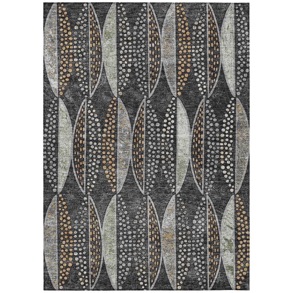 Chantille Machine Washable Indoor/Outdoor Abstract ACN2711 Black 3 ft. x 4 ft. Area Rug price history on PriceWatchPro