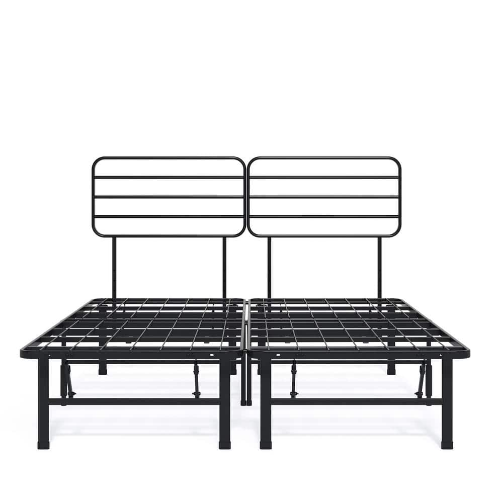 Zinus SmartBase Black Full Metal Bed Frame With Headboard FSSSBH-14F ...