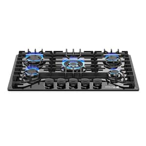 30 in. NG/LPG Convertible Gas Cooktop in Porcelain Enamel with 5-Burners