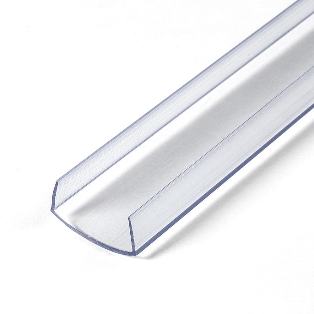 1/2 in. D x 1 in. W x 72 in. L Clear Styrene Plastic U-Channel Moulding Fits 1 in. Board, (18-Pack) -  Outwater, 100-CL-72-18