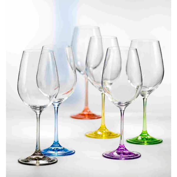 Rainbow 19 oz. Wine x 6-assorted colors (Set of 6)