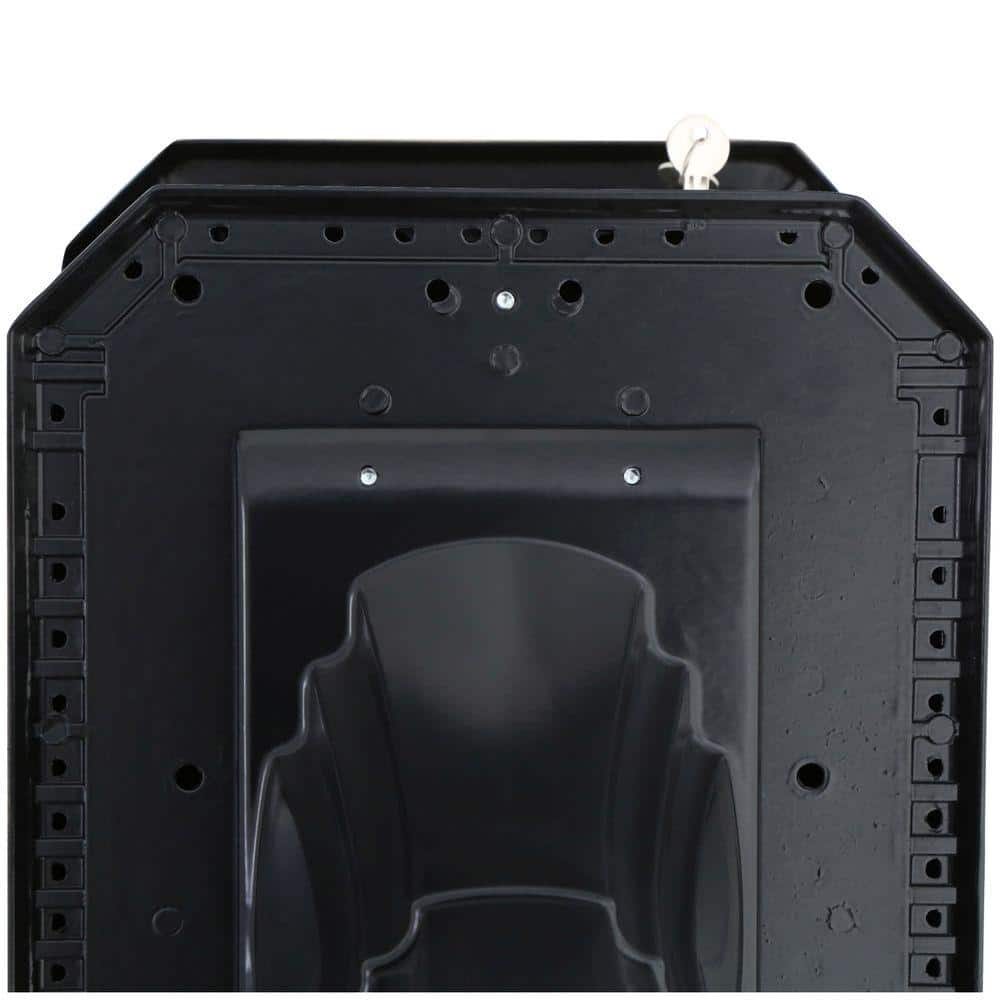 Large Black Lockable Aluminum Pedestal Mailbox with Post