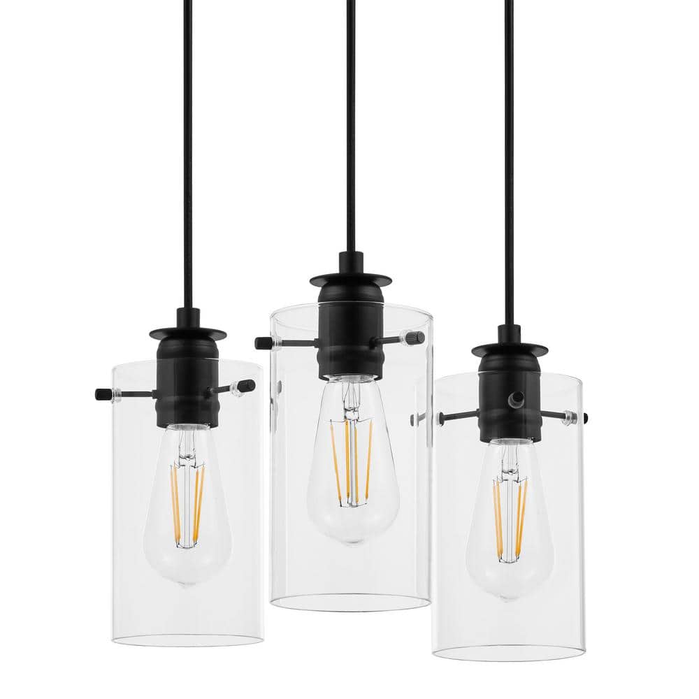 Hanging Ceiling Pendant Light & Rose Kit –Matt Black– Industrial Adjustable Lamp 