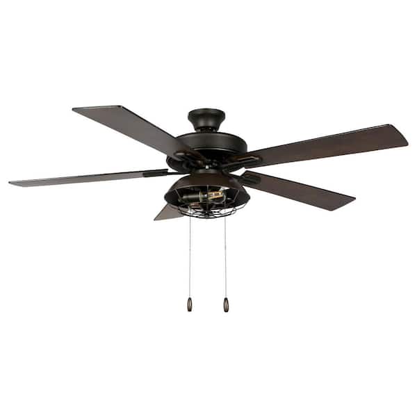 River of Goods Quintin 52 in. LED Indoor Bronze Lantern Ceiling Fan with Light