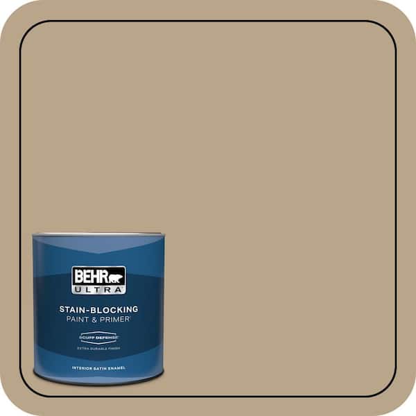 BEHR ULTRA 1 qt. #710D-4 Harvest Brown Extra Durable Satin Enamel Interior Paint & Primer