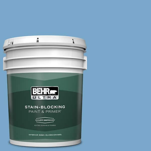 BEHR ULTRA 5 gal. #M520-4 Mirror Lake Extra Durable Semi-Gloss Enamel Interior Paint & Primer