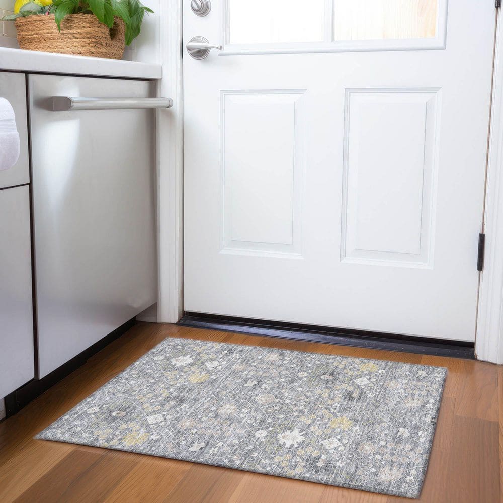 Mayfield Premium Machine Washable Abstract AMF1009 Gray 2 ft. x 3 ft. Area Rug price history on PriceWatchPro