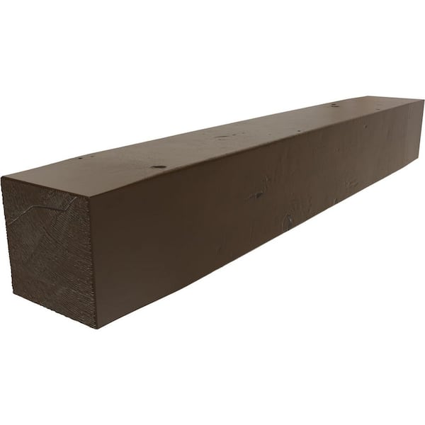 Ekena Millwork 4 in. x 4 in. x 4 ft. Knotty Pine Polyurethane Faux Wood Beam Fireplace Cap-Shelf Mantel