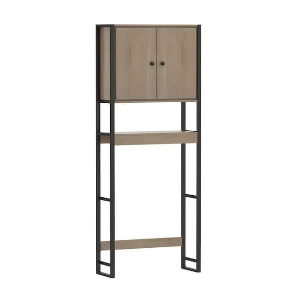 Karyl 25 in. W x 63 in. H x 9 in. D Brown Over The Toilet Storage with Doors
