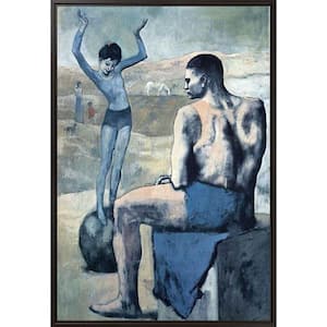 Girl on the ball by Pablo Picasso Black Floater Framed People Oil Painting Art Print 25.5 in. x 37.5 in.