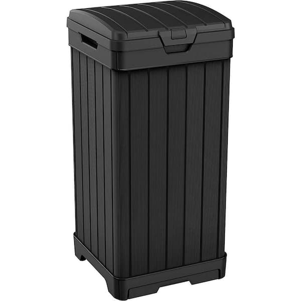 Multi-Fuctional Trash Can Bamboo Wood Storage Bins Garage Bin