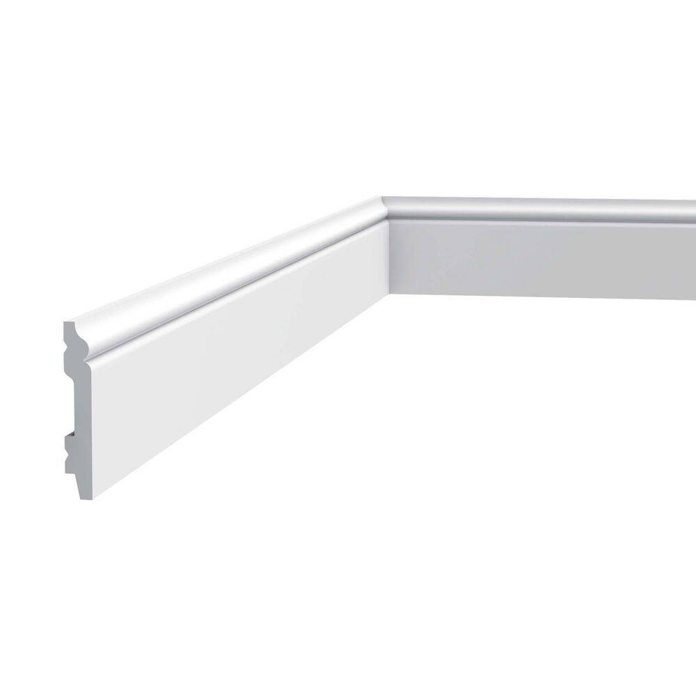 2.75'' H Primed White Polystyrene Baseboard Moulding (Set of 3)