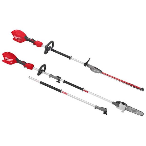 M18 FUEL 18V 20 in. Brushless Cordless Battery Powered Short Pole Hedge Trimmer w/ M18 FUEL 10 in. QUIK-LOK Pole Saw