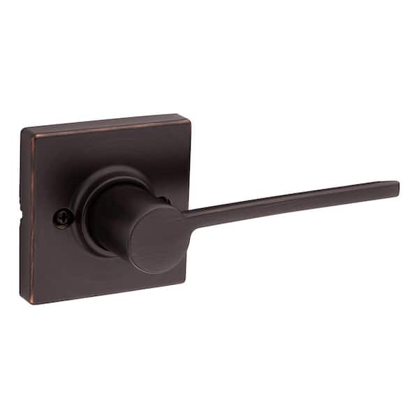 Kwikset Ladera Venetian Bronze Right-Handed Dummy Door Lever with Square Trim Featuring Microban Antimicrobial Technology