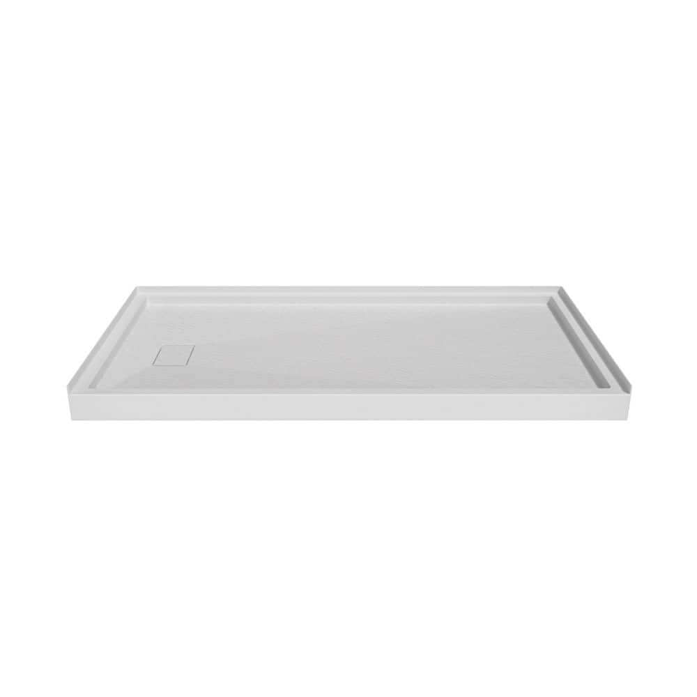 60 in. L x 32 in. W Alcove Shower Pan Base SMC Composite Bathroom Base with Left Drain in Grey price history on PriceWatchPro