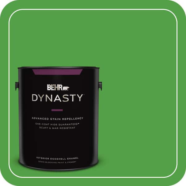 BEHR DYNASTY 1 gal. #S-G-440 Green Acres Eggshell Enamel Interior Stain-Blocking Paint & Primer