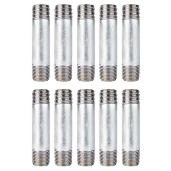 Pipe Decor 1 2 In X 3 1 2 In Galvanized Steel Nipple 10 Pack Pdg N12x312 10 The Home Depot