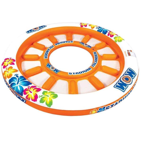 WOW WATERSPORTS Orange 12-Person Inflatable Stadium Island Water Float for Lake