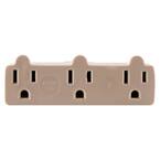 15 Amp 125-Volt AC 3-Outlet Heavy Duty Adapter, Ivory