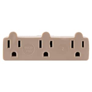 15 Amp 125-Volt AC 3-Outlet Heavy Duty Adapter, Ivory