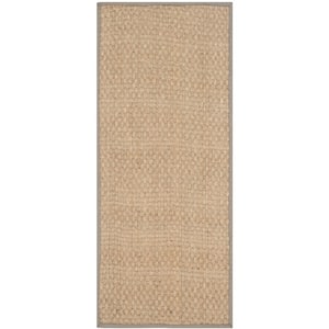 Natural Fiber Beige/Gray 3 ft. x 14 ft. Border Runner Rug