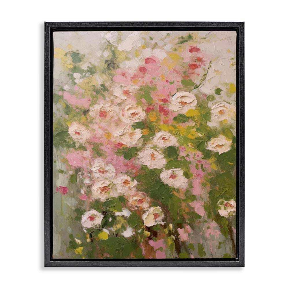 Vintage Spring Floral Abstraction by LSR Design Studio Black Floater Frame Nature Graphic Art Print 21 in. x 17 in. price history on PriceWatchPro