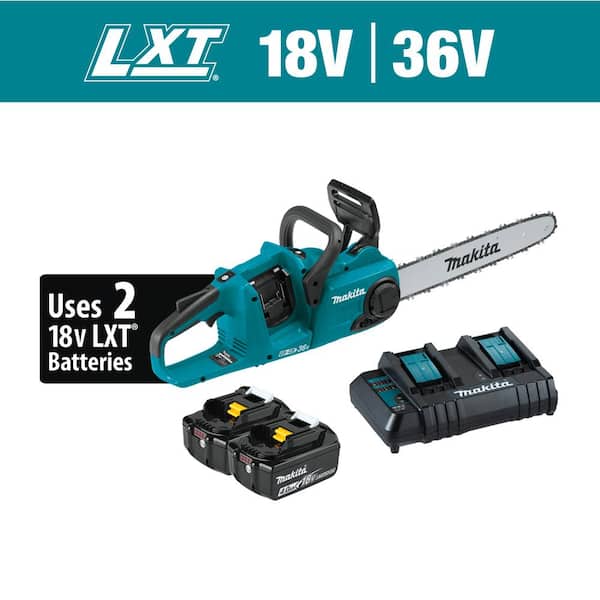 Makita LXT 16 in. 18V X2 (36V) Lithium-Ion Brushless Battery Electric Chain Saw Kit (4.0Ah)
