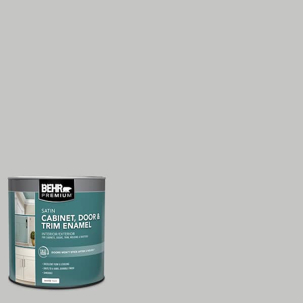 BEHR PREMIUM 1 qt. #N520-2 Silver Bullet Satin Enamel Interior/Exterior Cabinet, Door & Trim Paint