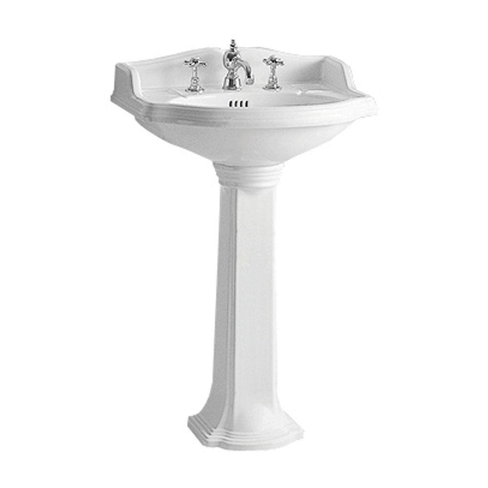 Whitehaus Collection Isabella Collection Small Traditional Pedestal Combo Bathroom Sink In White Ar814 Ar815 1h The Home Depot