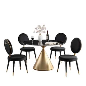 5-Piece Dining Sets Modern Luxury Dining Table and Chair Set for Dining Room, Kitchen, Restaurant in Black