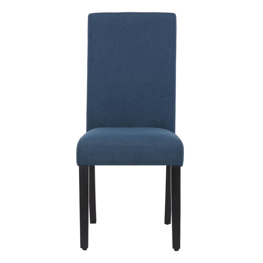 Blue Linen Upholstered Parsons Dining Side Chair Set