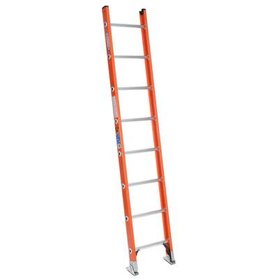 8 ft. Fiberglass D-Rung Straight Ladder with 300 lb. Load Capacity Type IA Duty Rating