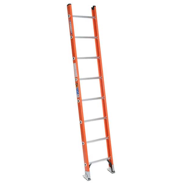 Werner 8 ft. Fiberglass D-Rung Straight Ladder with 300 lb. Load Capacity Type IA Duty Rating