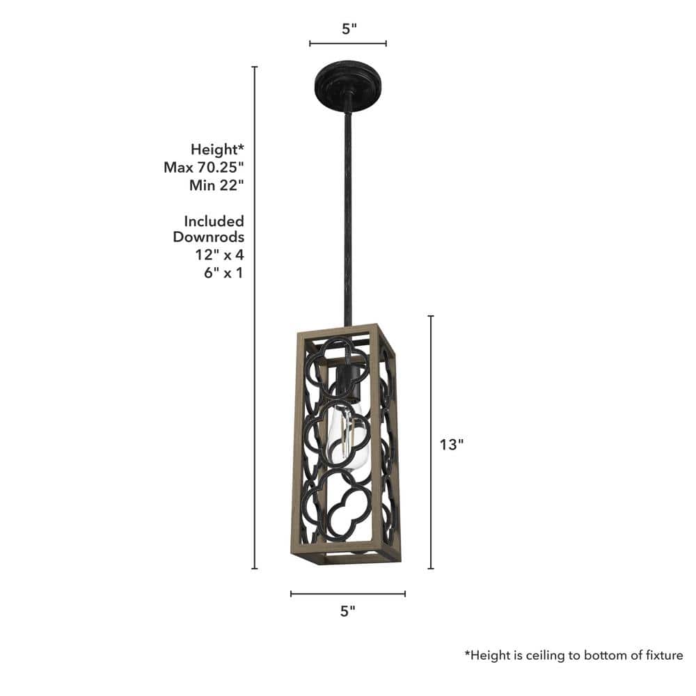 Gablecrest Transitional Black Aluminum Mini Pendant Light
